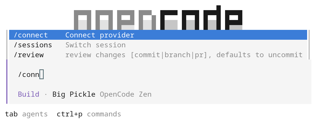OpenCode TUI /connect autocompletion