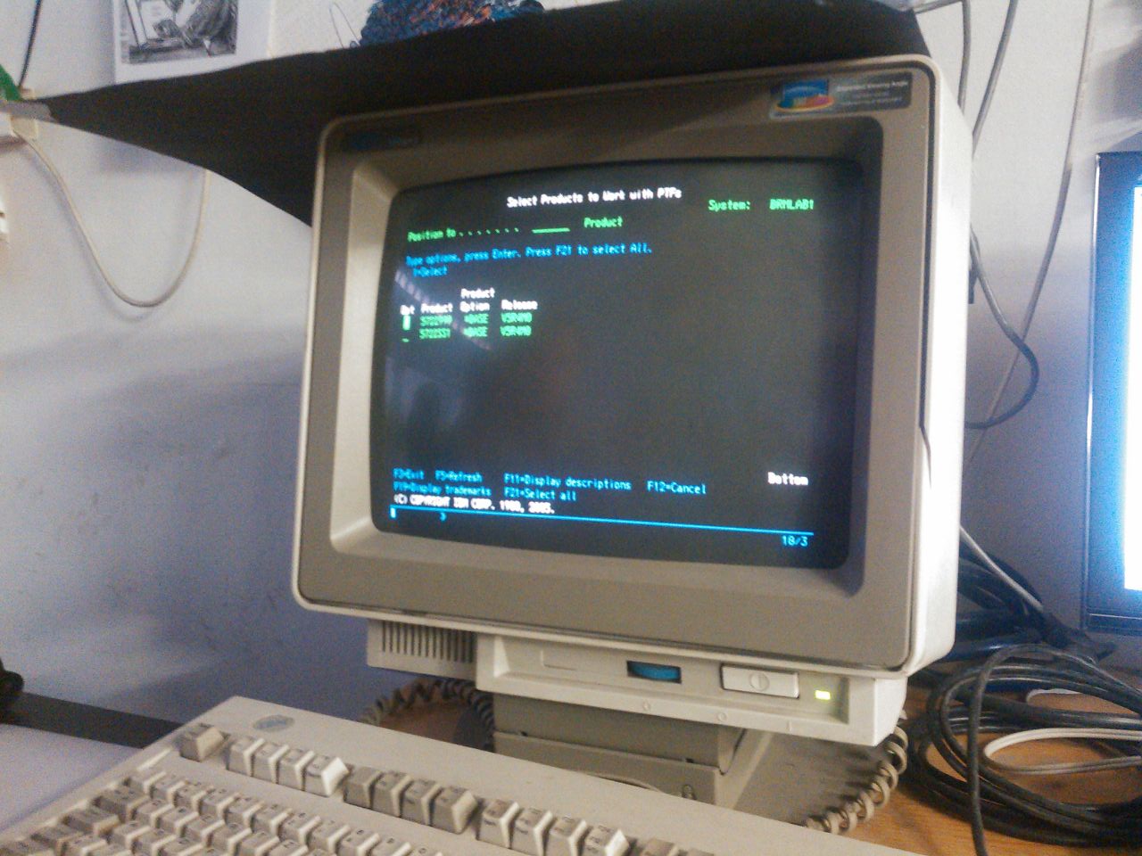 Terminal connected to the IBM AS/400