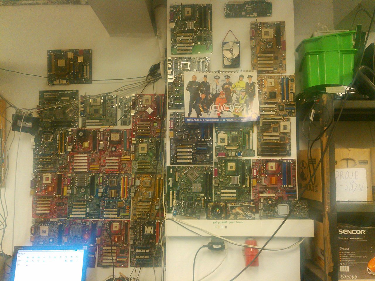 Wall of motherboards