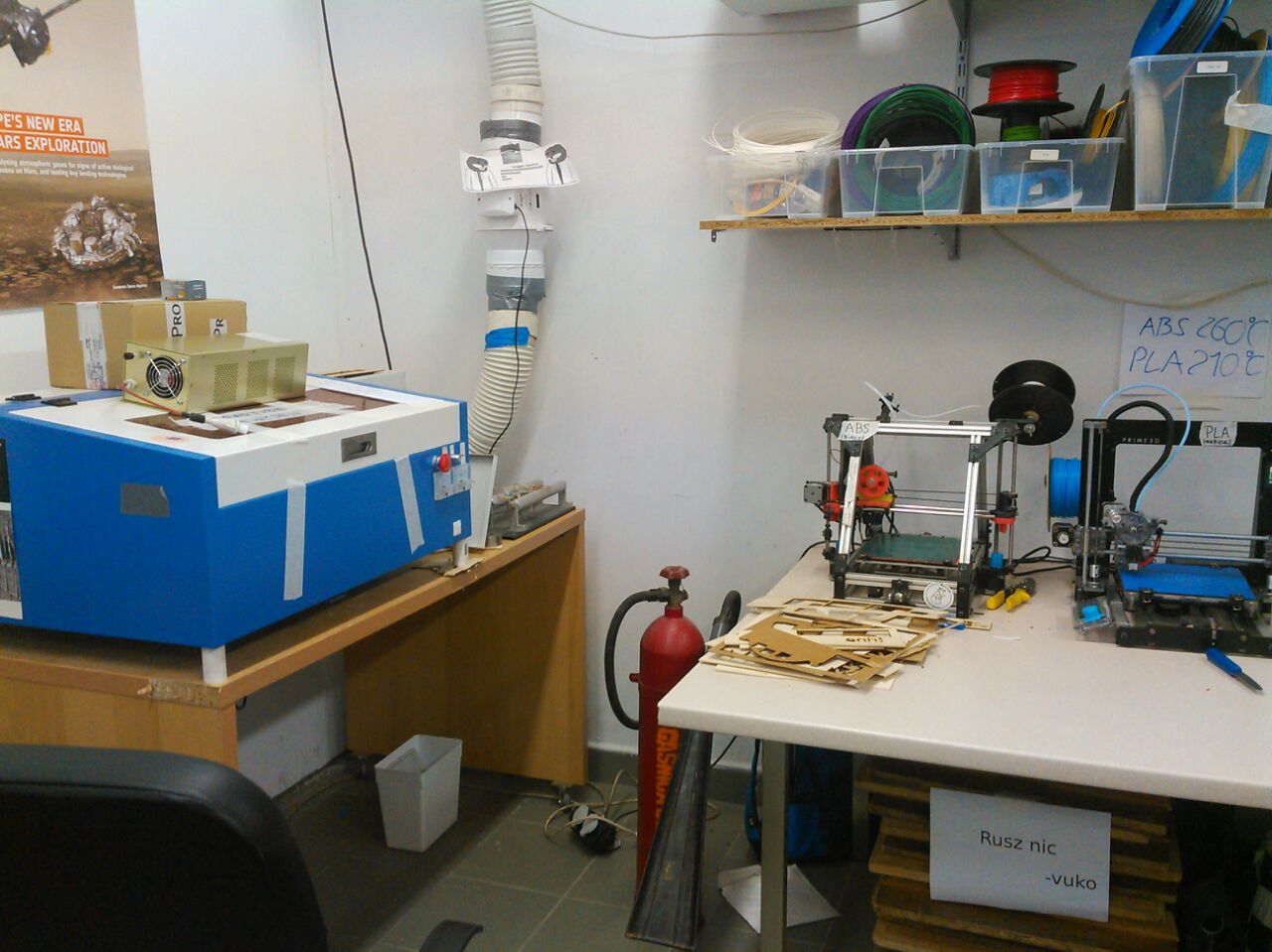 Laser cutter and 3D printers